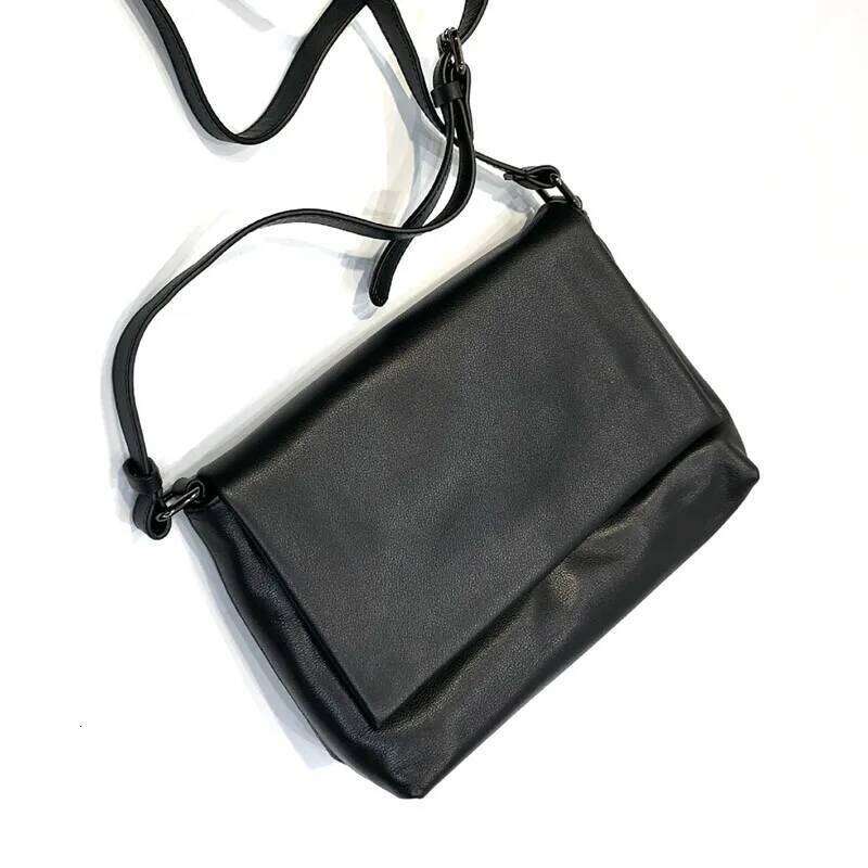 Women's Bag Genuine Leather Flap Pocket Square Crossbody Bags Ladies Single Soft Cowhide Shoulder Messenger Purses Handbags