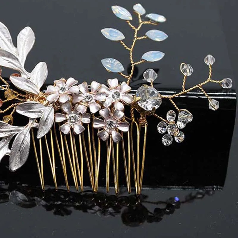 Bridal Hair Accessories Crystal Peals Hair Combs Wedding Hair Clips Accessories Jewelry Handmade Women Hair Ornaments Headpieces 250610