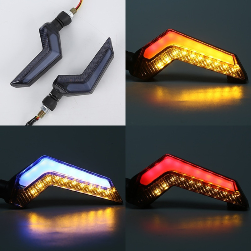 Custom Angel Wings Flowing Motorcycle LED Turn Signal 12V Off-Road Bike Direction Light Scooter Electric turn signal