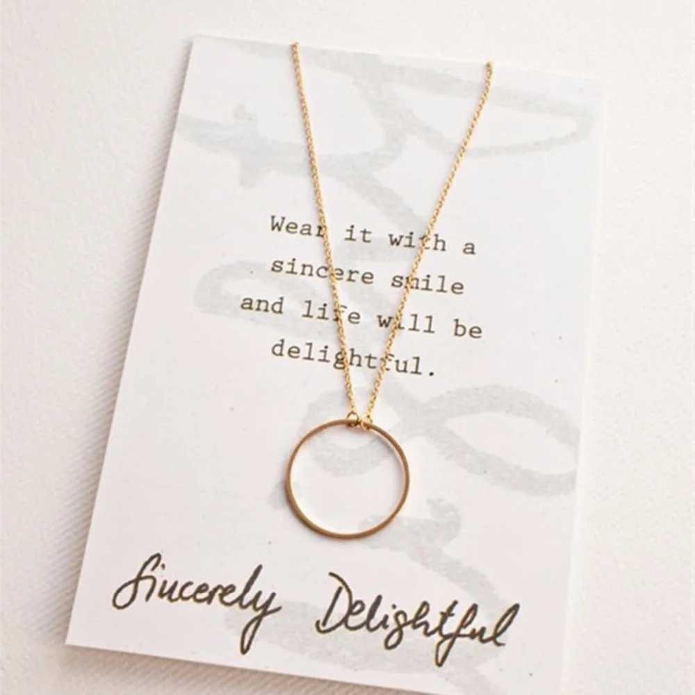 NK602 New Fashion Steampunk Dainty Circle Necklace Jewelry Che Round Mini Chain Pendant Necklace For Women Gift W250616