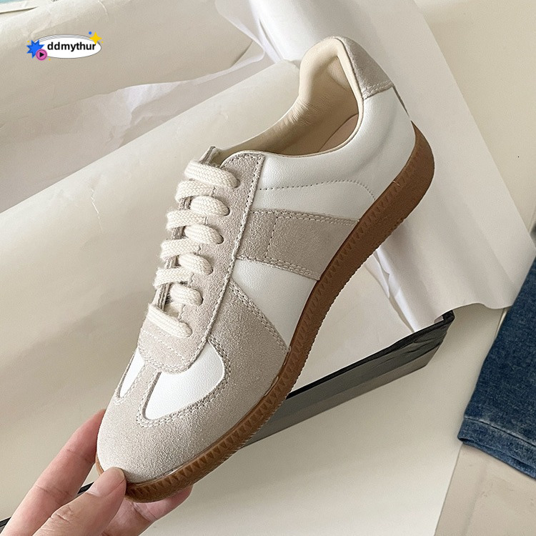 Genuine Leather German Training for Women 2025 New White Couple Sports Casual Travel Soft Sole Shoes ddmythur