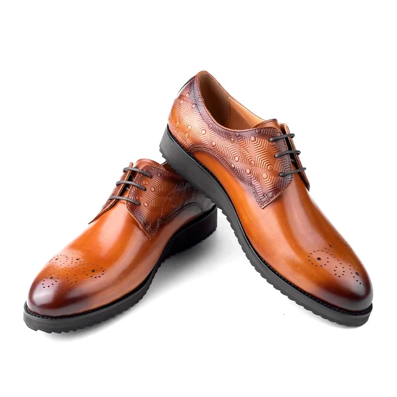 Derby Office Shoes for Men High Quality Casual Mens Business Genuine Leather Party Comfort Oxford 250612