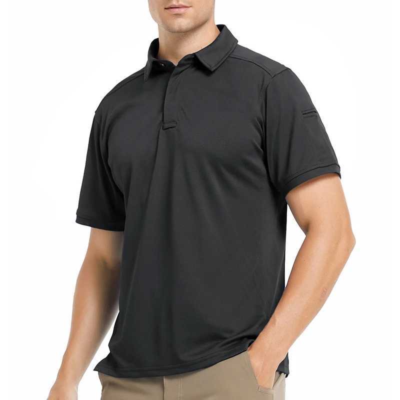 Mens Short Sleeve Tactical Shirt Performance Outdoor Polo Shirt Summer UPF 50+ Breathable Fishing Golf Hiking Shirt USA Size W250616