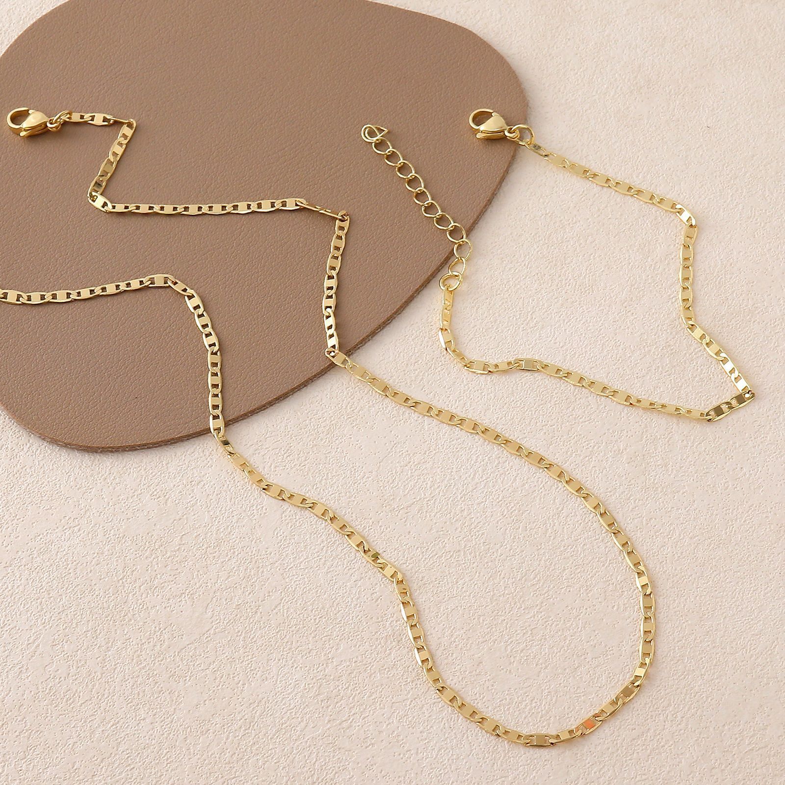 Anklets Minimalist Metal Anklets Women Gold Color Stainless Steel Figaro Rope Curb Link Leg Chain Basic Chic Lady Girl Jewelry 10inch 231109