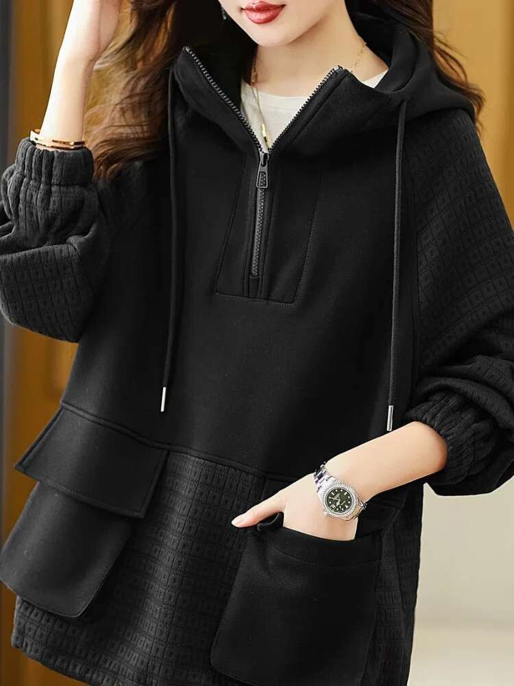 Black Hoodies Woman Clothing Plain Top with Zipper Brown Full Zip Up Hooded Womens Sweatshirt Dropshiping Basic Trend Aesthetic