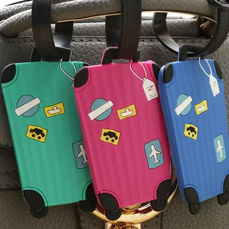 Fashion Silicon Luggage Tags Travel Accessories for Bags Portable Tag Cartoon Style Girls Boys Card Cover 250616