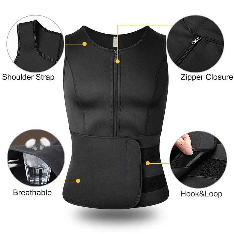 Men Body Shaper Waist Trainer Vest Slimming Sauna Sweat Vest Compression Undershirt Shapewear Workout Tank Tops Corset W250616