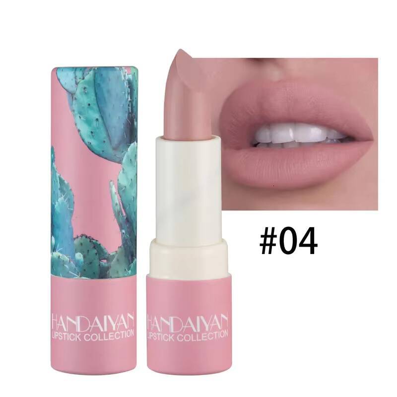 8Color Matte Nude Non-stick Cup Lipstick Red Velvet Long Wear Waterproof Sexy Pink Gloss Korean Makeup Women's Lip Cosmetics happy