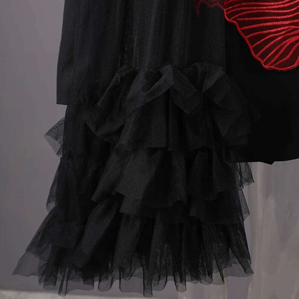 CHICEVER Hit Color Spliced Appliques Jackets for Women Notched Collar Long Sleeve Patchwork Tierred Designer Blazer Female Style