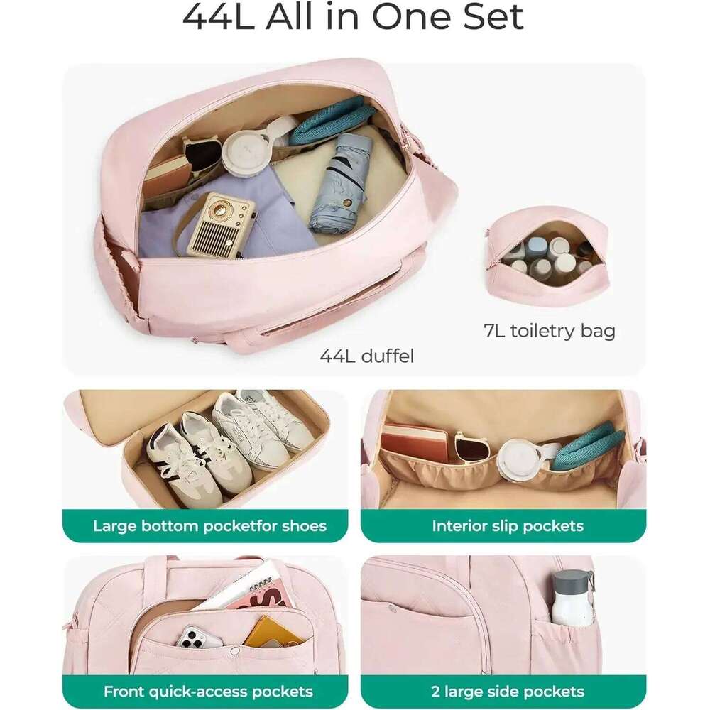 BAGSMART Boston For Women Large Capacity Golf Travel Puffer Duffle With Shoe Compartment Carry On Gym Sports Bag