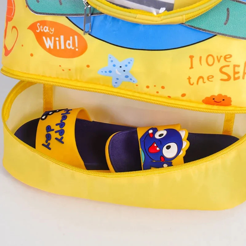 Kids Cartoon Cute Backpack Swimming Bag for Boys Girls Waterproof Dry Wet Clothes Shoes Goggles Storage Swim Accessories 250615