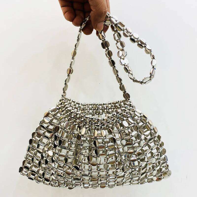 Women's Bags Designer Lady Evening Bags For Women Designer Handbags And Purses 2023 New In PVC Cross Weave Shiny Hollow Out Small Shoulder Bag