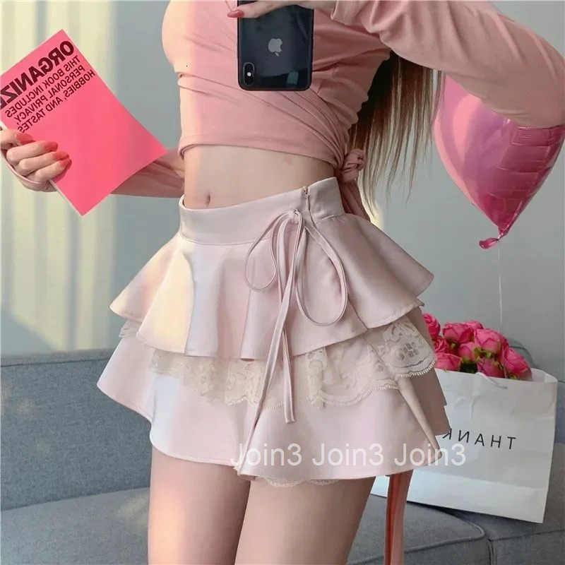 Cute Woman Skirt Patchwork Skirts for Women Kawaii Ruffle Casual High Quality Luxury Elegant New In Harajuku Summer 2025 Stylish