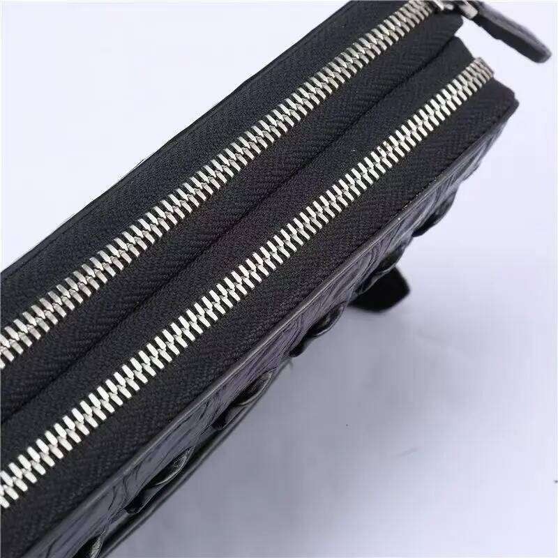 2025 New Designer Crocodile Personal Men's Genuine Leather Leisure Clutch Wallets Large Capacity Bag 45