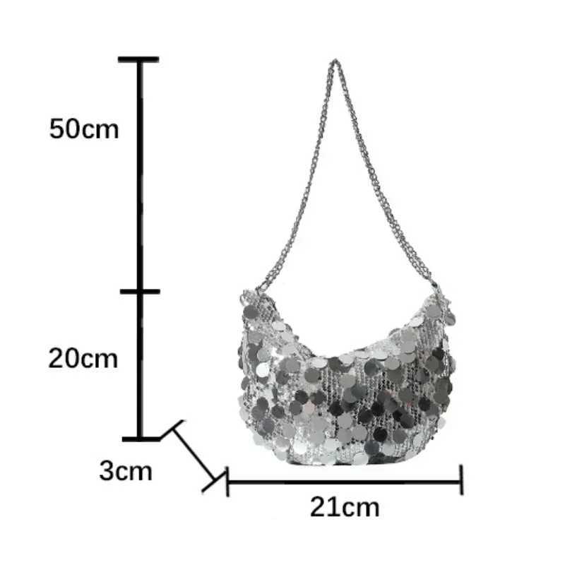 Korean Chain Sequins Crossbody Bag Evening Clutch Bag Dinner Party Wedding Purses Handbag Female Underarm Shoulder Crossbody Bag XJ2520616