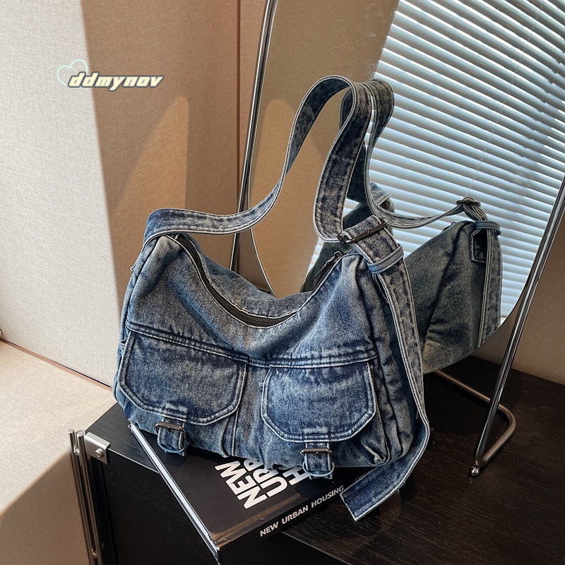 Casual Large Capacity Denim for Women 2025 Summer New Versatile Commuter Shoulder Crossbody Bag ddmynov ddmynov
