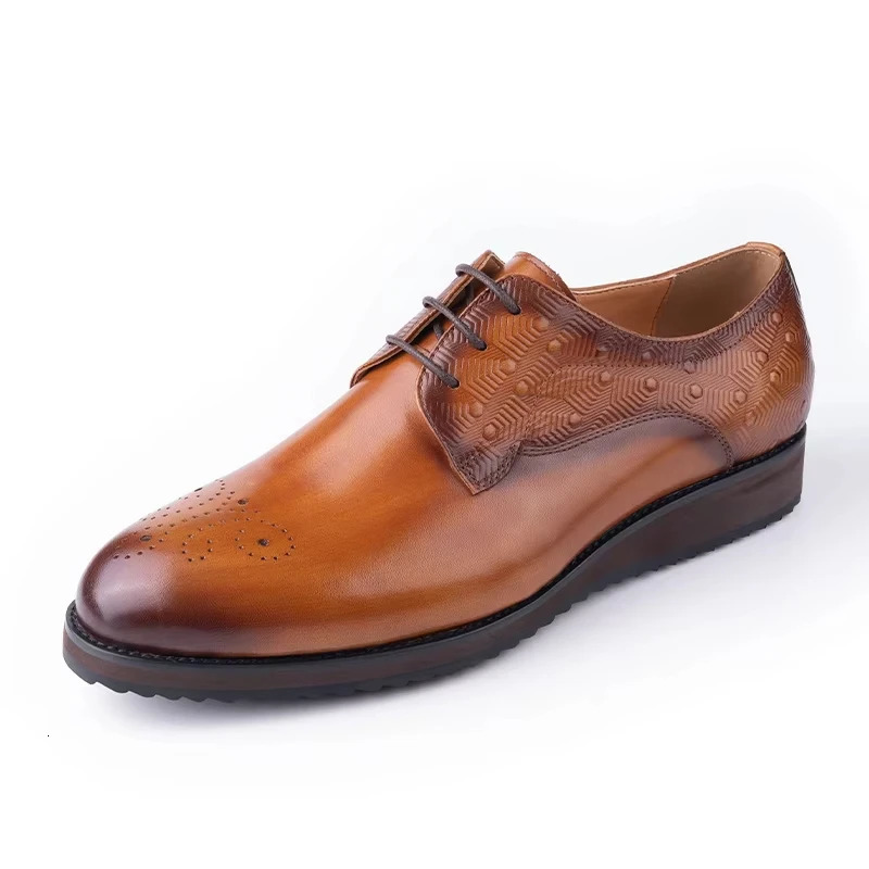 Derby Office Shoes for Men High Quality Casual Mens Business Genuine Leather Party Comfort Oxford 250612