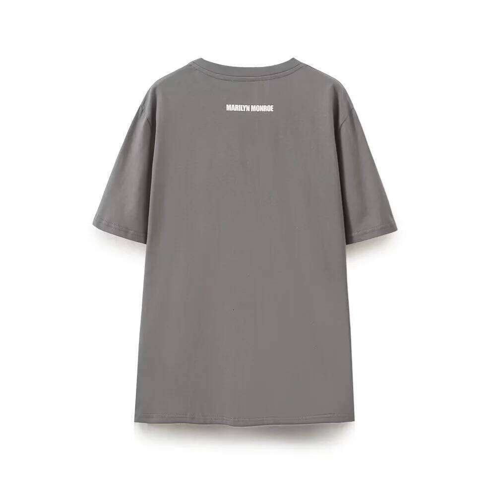 2025 Summer New Women's Fashion And Leisure Versatile Round Neck Short Sleeve Printed T-Shirt Bag