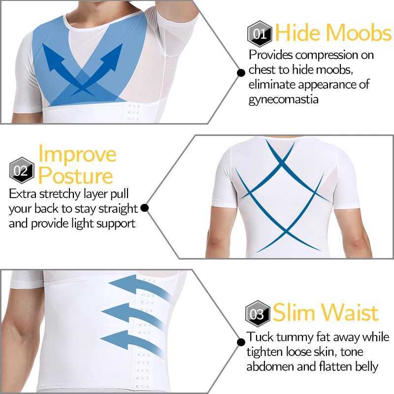 Men Body Shaper Waist Trainer Tummy Control T-Shirt Compression Shirts Weight Loss Slimming Underwear Abdomen Slim Tank Tops W250616