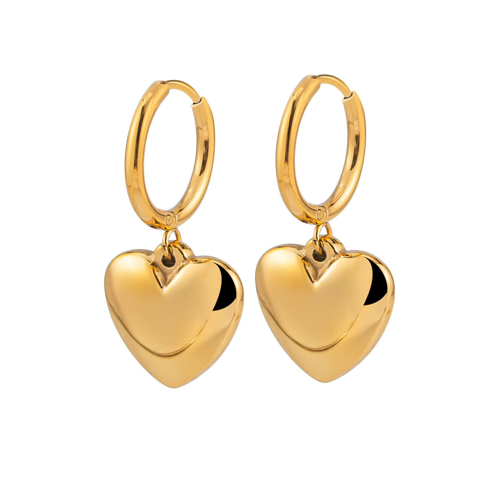 Fashion Light Style Simple Versatile Heart Necklace Earrings for Women High-end Titanium Steel Non-fading Jewelry