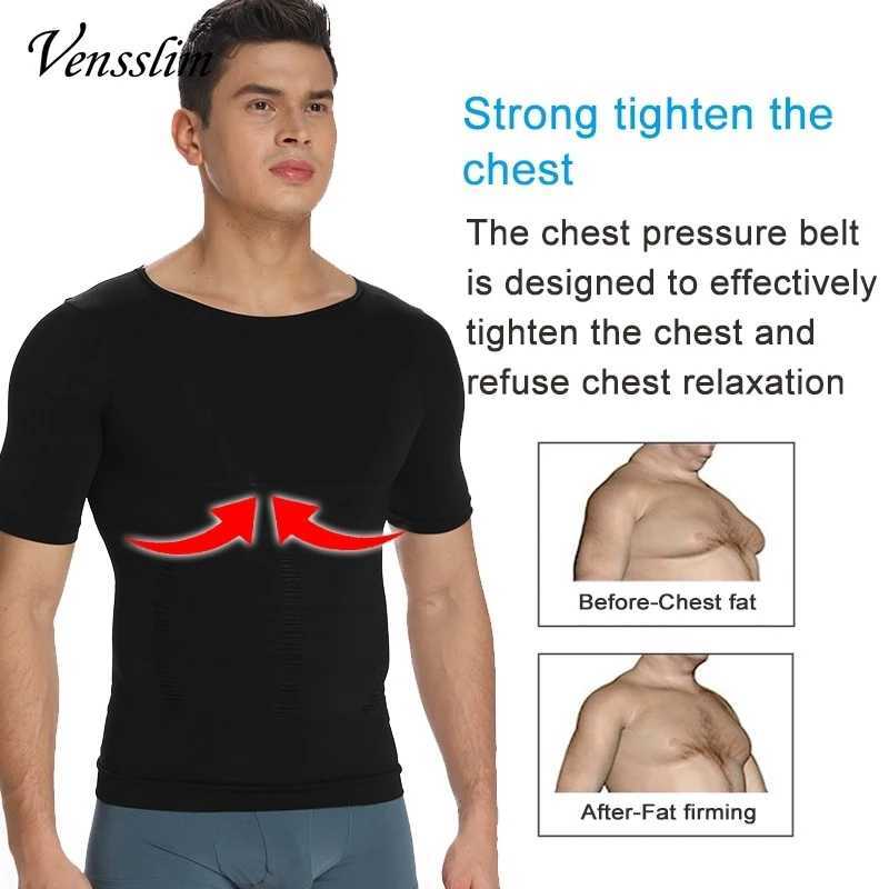Compression Slimming T-shirt Men Body Shaper Waist Trainer Fitness Vest Fat Burn Chest Slim Shirt weight loss shapewear W250616