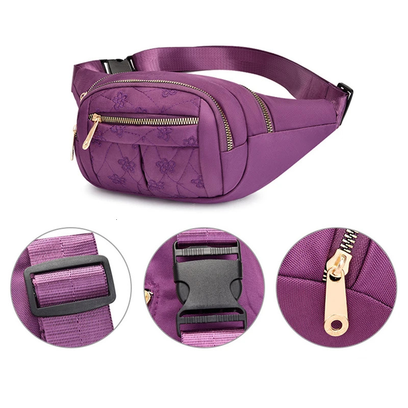 Womens Waist Bag Oxford Cloth Waterproof Belt Bags Crossbody Chest Female Fashion Fanny Pack Banana Hip Purse 250612
