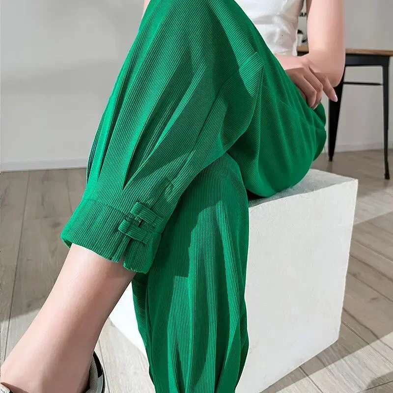 High Waist Female Trousers Korean Fashion Womens Pants With Pockets Chic and Elegant One Size Original Outfits Casual Quality G