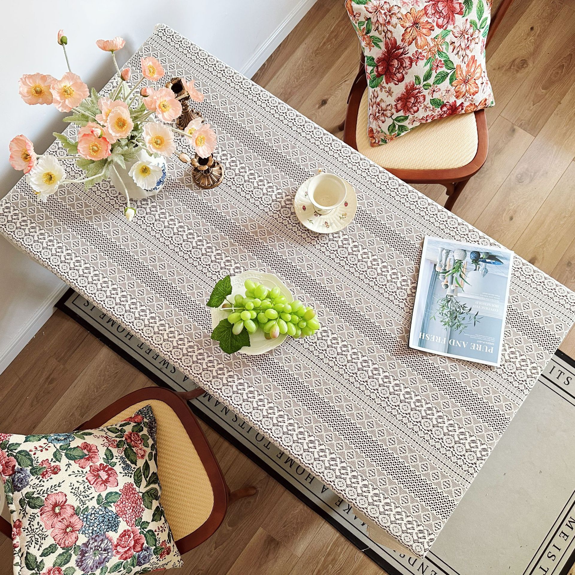 Tea mat table flag cloth tea table tea table mat high-end table cloth tea table absorbent non-slip long tea flag HE6L01