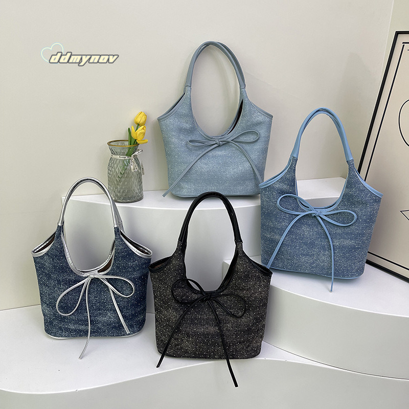 Unique Stylish Bowknot Tote for Women 2025 Spring Large Capacity Casual Versatile Commuter Shoulder Underarm Bag ddmynov ddmynov