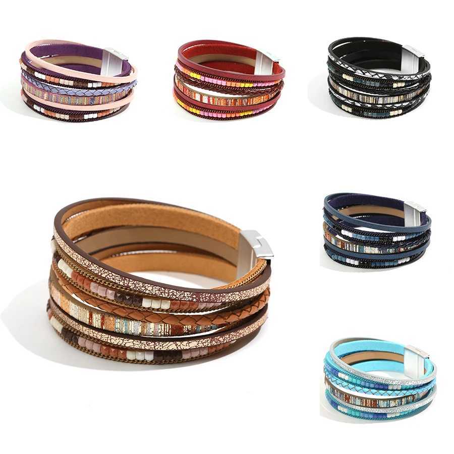 Bohemian Fashion Weekly New Leather Woven for Women Luxury Jewelry Summer Magnet Female Dress Companion Gift Z250616