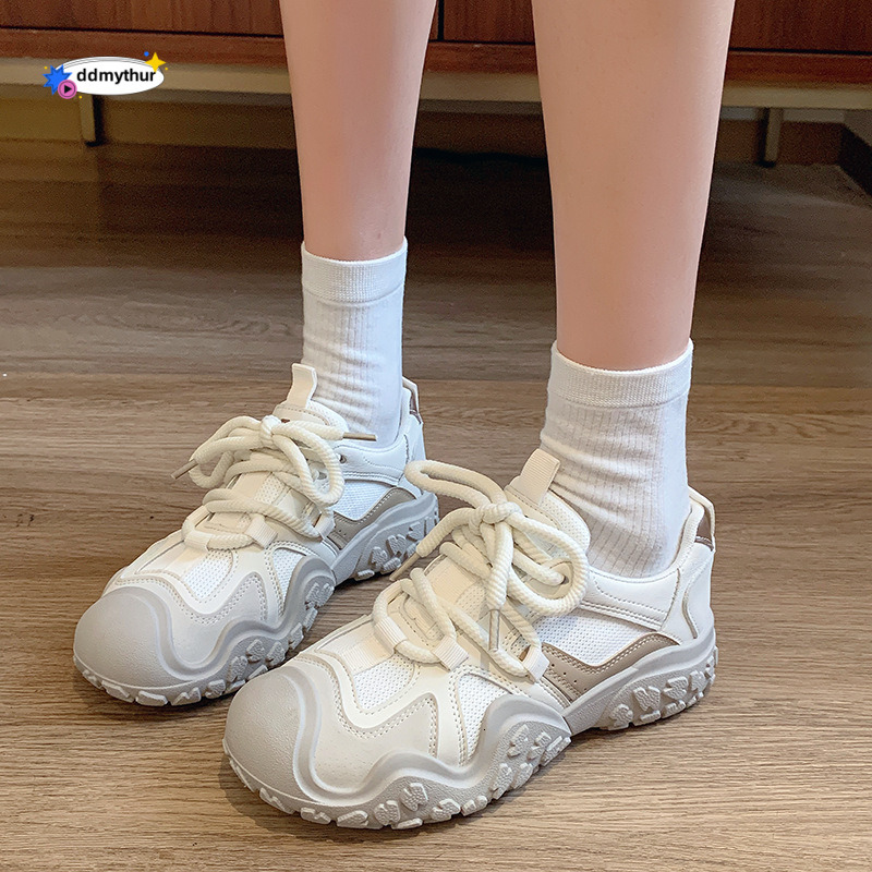 Women's Sneakers 2025 New Summer Thick-Soled Versatile White Soft-Soled Lightweight Running Casual Shoes ddmythur