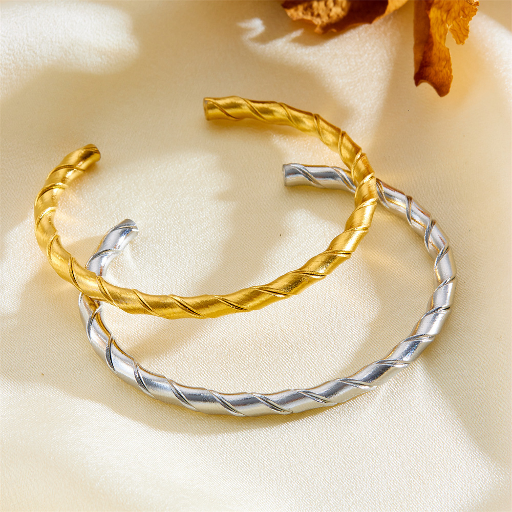 Trendy Fashion Simple Unique Design Braided Bracelet for Women Titanium Steel High-end Non-fading Jewelry