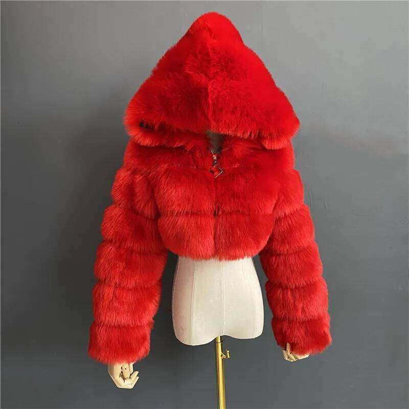Fashion Faux Solid Long Sleeve Warm Flurry Coats Autumn Winter Lady Fur Coat Thick Jackets For Women Streetwear