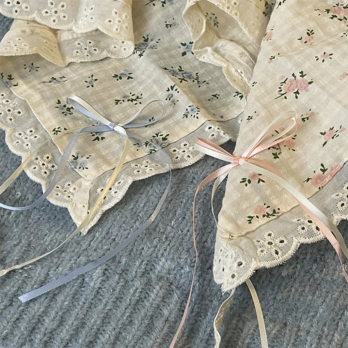 Summer Fresh Lace Hair Band Silk Scarf Hair Accessory Retro Country Style Headwear Bohemian Style Travel to the Seaside 250610