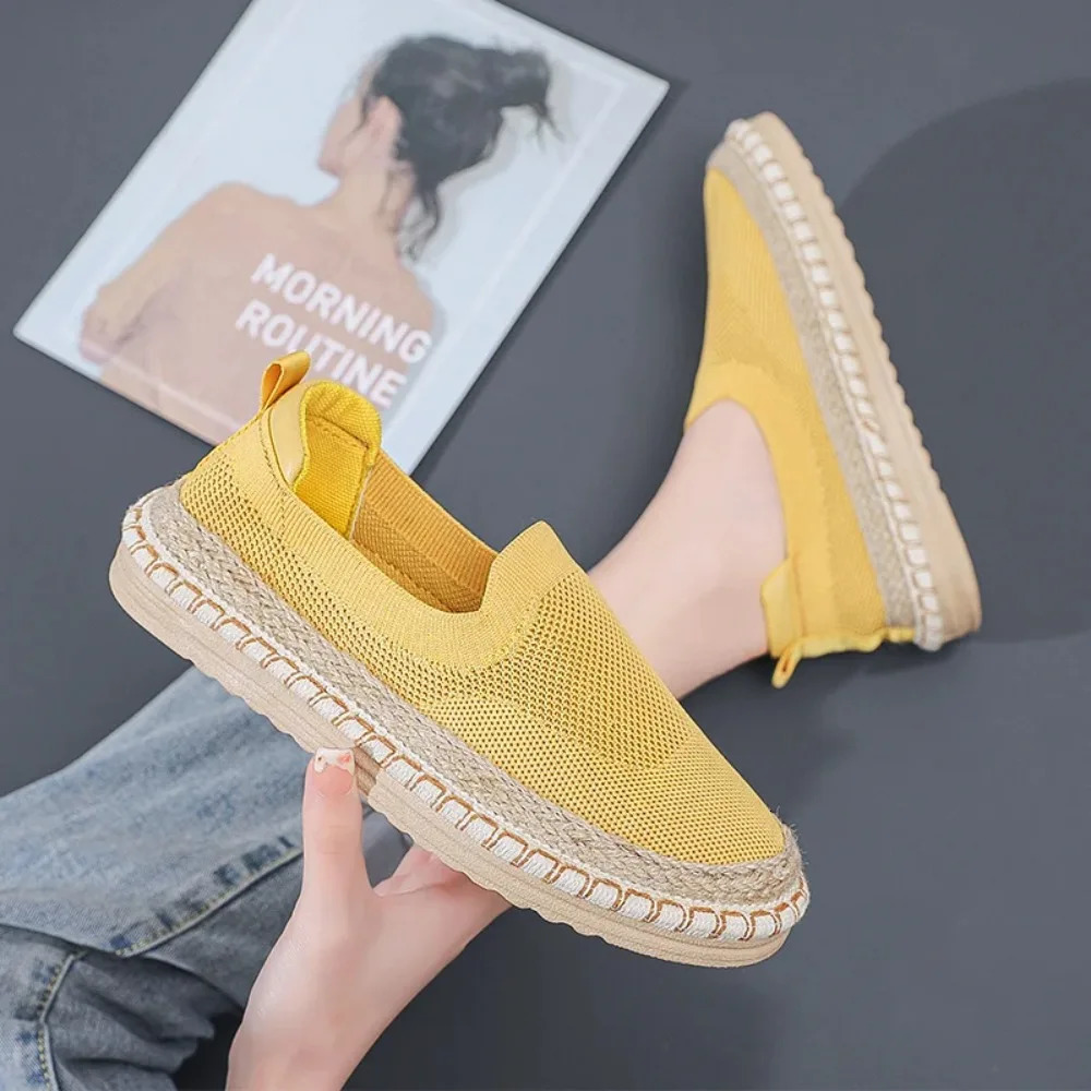 Mesh Thin Fabric Shoes Womens 2025 Casual Versatile Summer Flat Bottomed Fisherman Shoes for Women Loafers Women Flats 250613