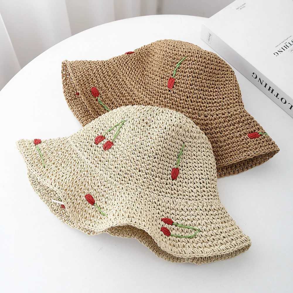 New Arrival Summer Hats For Women Sun Hat Cherry Decoration Bucket Hat Seaside Holiday Sun Protection Breathable Beach Accessories Foldable U250616
