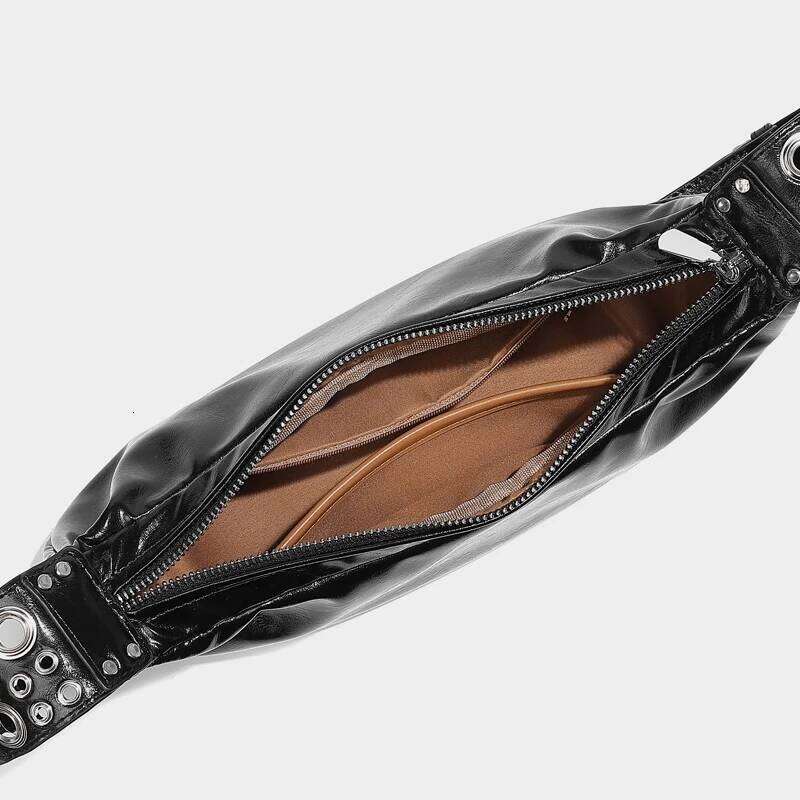 Women's Bags Designer Custom Initials Crescent Bags For Women Designer Handbag Purses New In PU Oil Wax Rivet Wide Strap Underarm Shoulder