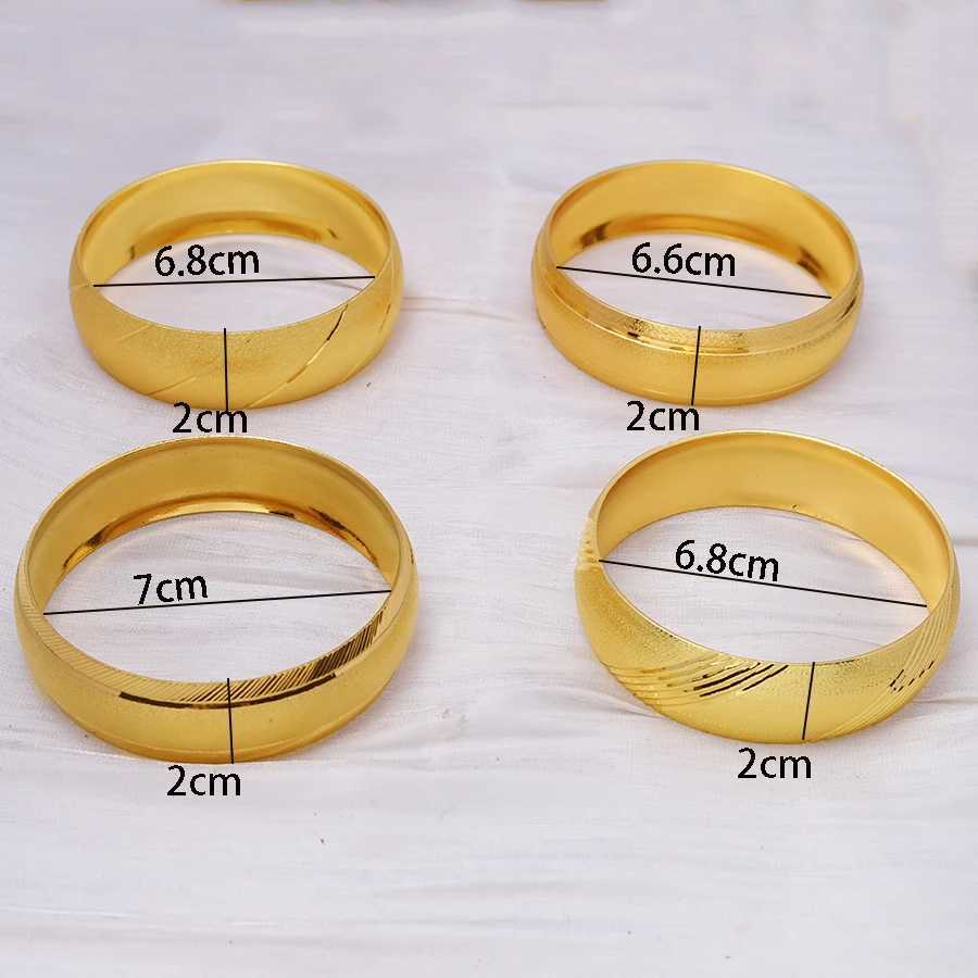 Newest Big Wide Ethiopian Bangle / Gold Color Bangles Dubai African Men Women Jewelry Z250616