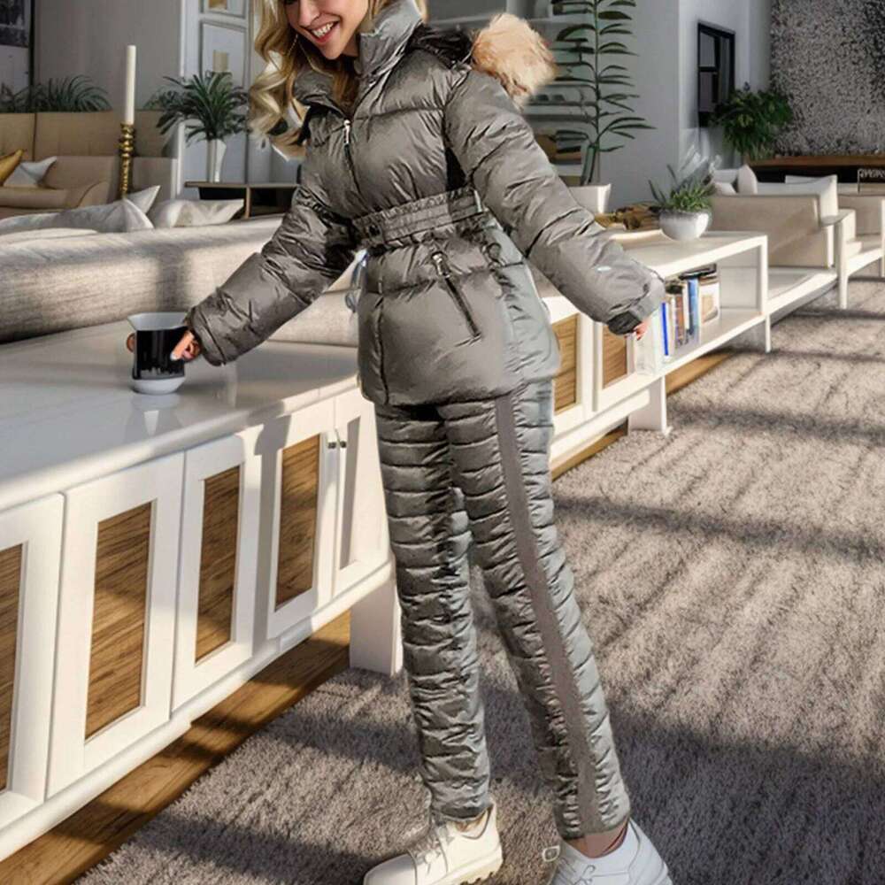Women's Autumn Winter Solid Color Ski Wear Outdoor Fashion Sports Hooded Slim Warm And Cold Utility Jacket Women Lightweight
