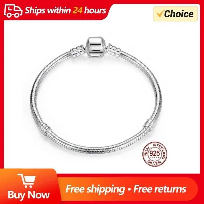 TOP SALE Authentic 100% 925 Sterling Silver 3MM Snake Chain Bangle for Women Luxury Jewelry 16-23CM Z250616
