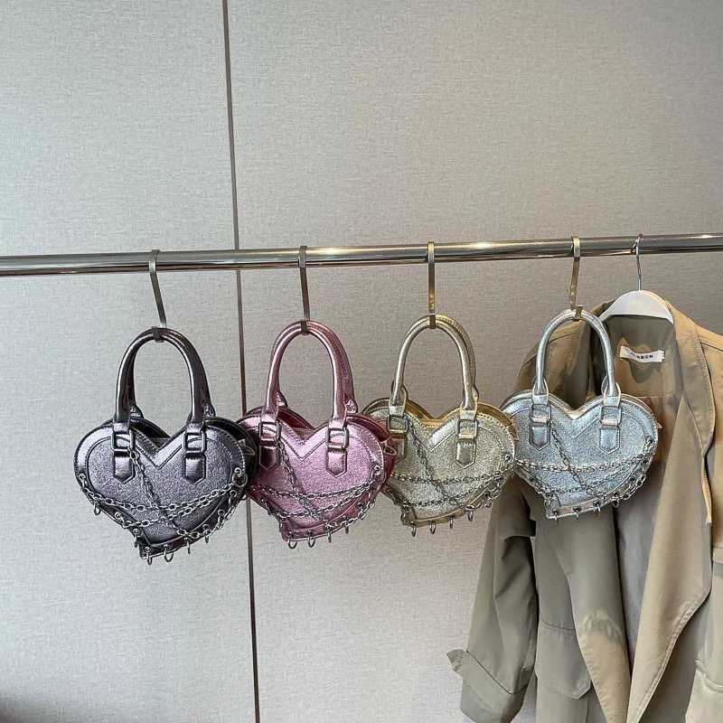 PU Special-Shaped Bag Heart-Shaped Bag Solid Color Chain Decoration Womens Shoulder Bag Party Friends Shopping Commuting XJ2520616