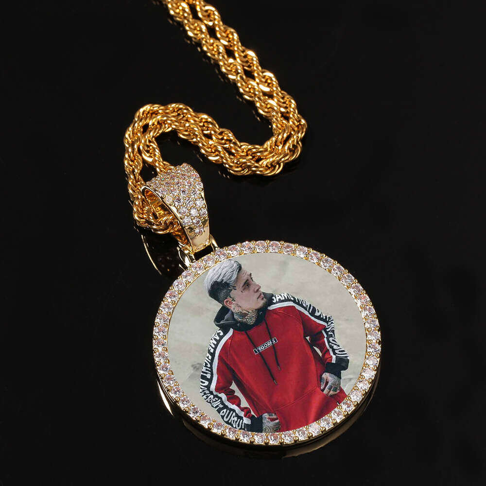 Hip-Hop Personality Pendant Copper Inlaid Zircon Solid DIY Creative Photo Necklace Jewelry