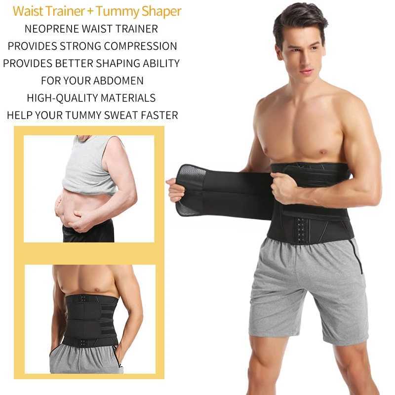 Mens Neoprene Abs Wiast Shaper Sauna Sweat Band Belly Slimming Belt Active Waist Trainer Trimmer with Adjustable Strap W250616