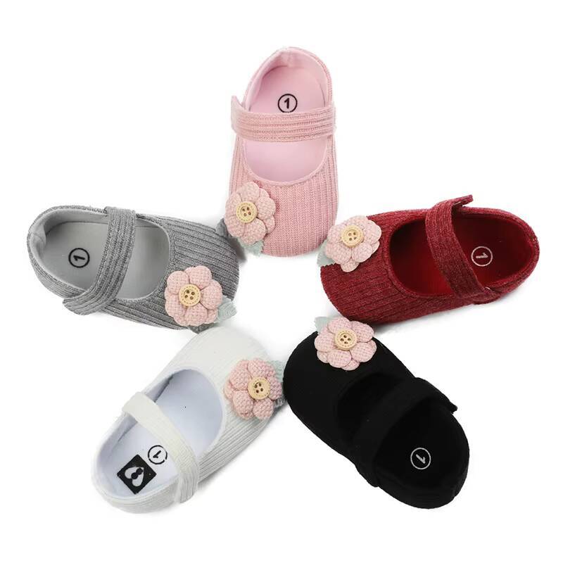 Bobora First Walkers Princess Infants Baby Girl Cute Flower Casual Shoes Soft Sole Anti-Slip Prewalkers