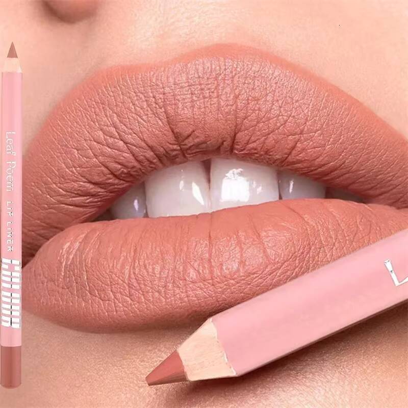 Nude Pink Lipliner Pencil Waterproof Long-lasting High Pigmented Red Brown Lip Contour Sculpt Pen Blendable Lipstick Makeup happy