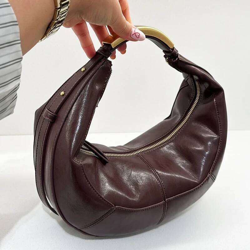 Women's Bags Designer Small Half Moon Bags For Women Designer Handbags Purses New In PU Splicing Design Vintage Sequined Underarm Shoulder