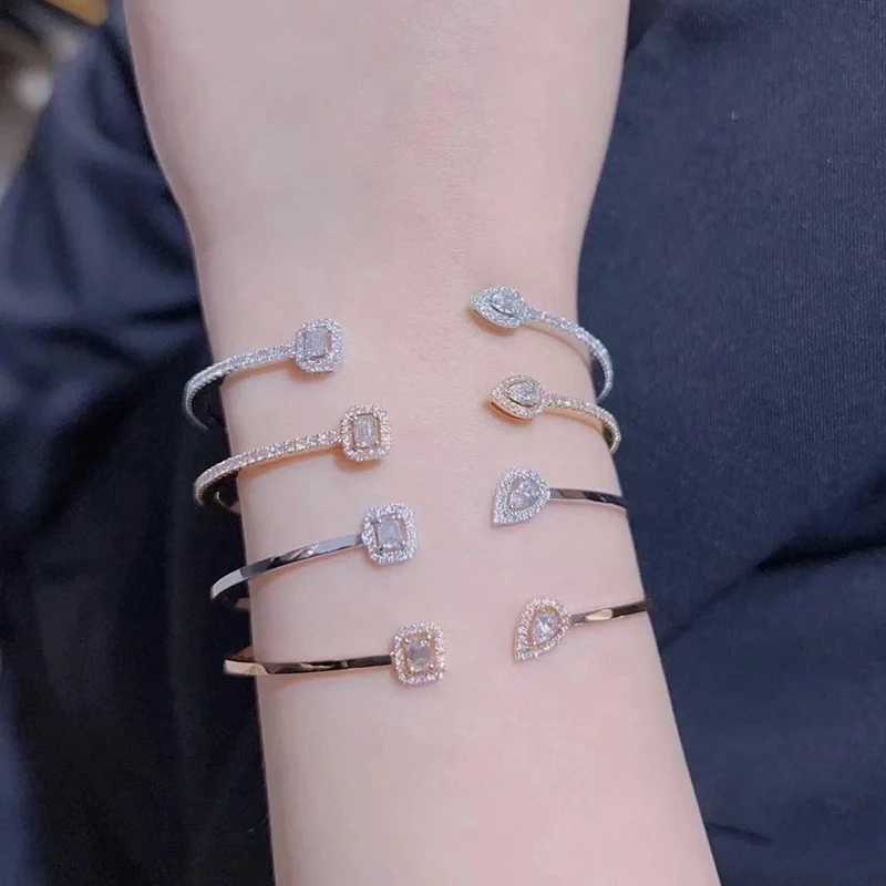 Hot Sale French Classic S925 Silver Water Drop Open Women Fashion Luxury Jewelry Party Valentines Day Exquisite Gift Z250616