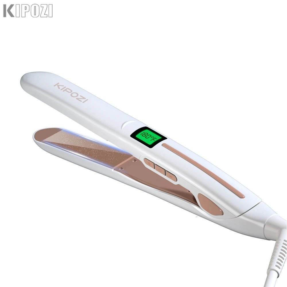 KIPOZI Professional Flat Iron Hair Straightener Digital LCD Display Dual Voltage Plates Salon Home Use 2025 250606