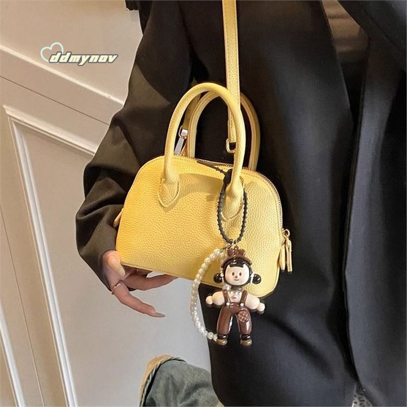 Women's Super Popular Yellow Handbag Shell Women 2025 New Spring Summer High-end Crossbody Bag Niche Versatile Texture ddmynov