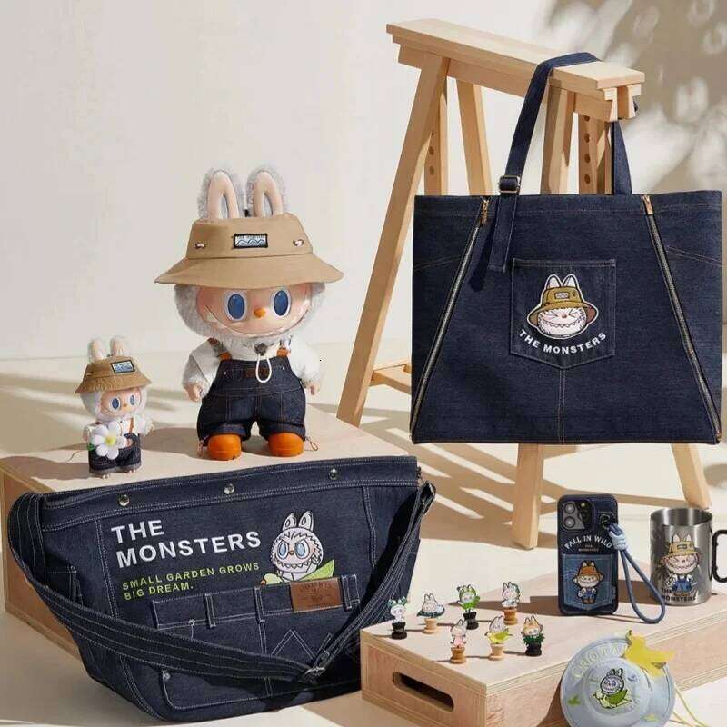 2025 New Original Labubu Spring Wilderness Home Series Crossbody Case Handheld Storage Bag Peripheral Gift Figure Trendy Toy